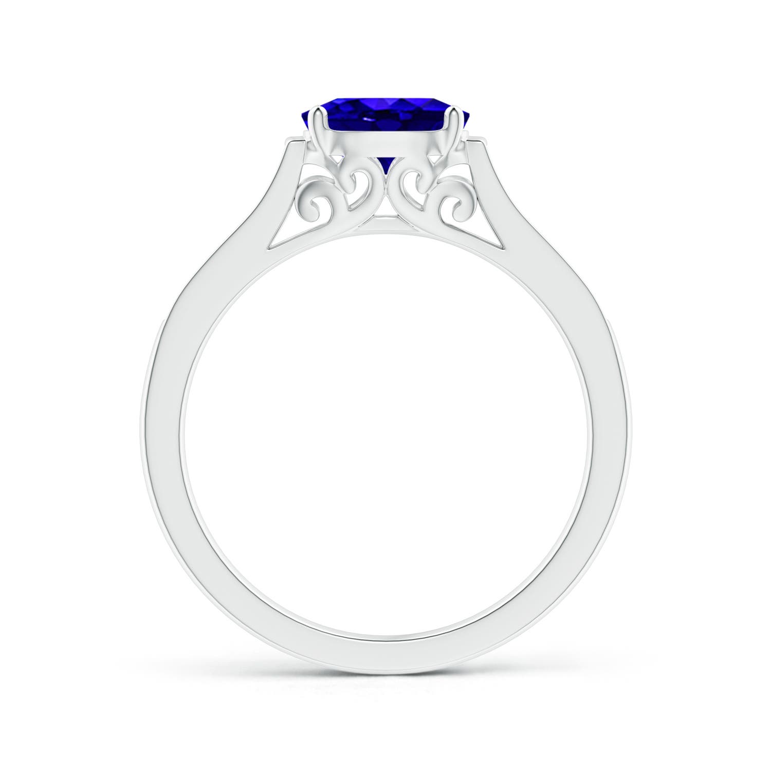 AAAA - Tanzanite / 0.92 CT / 14 KT White Gold