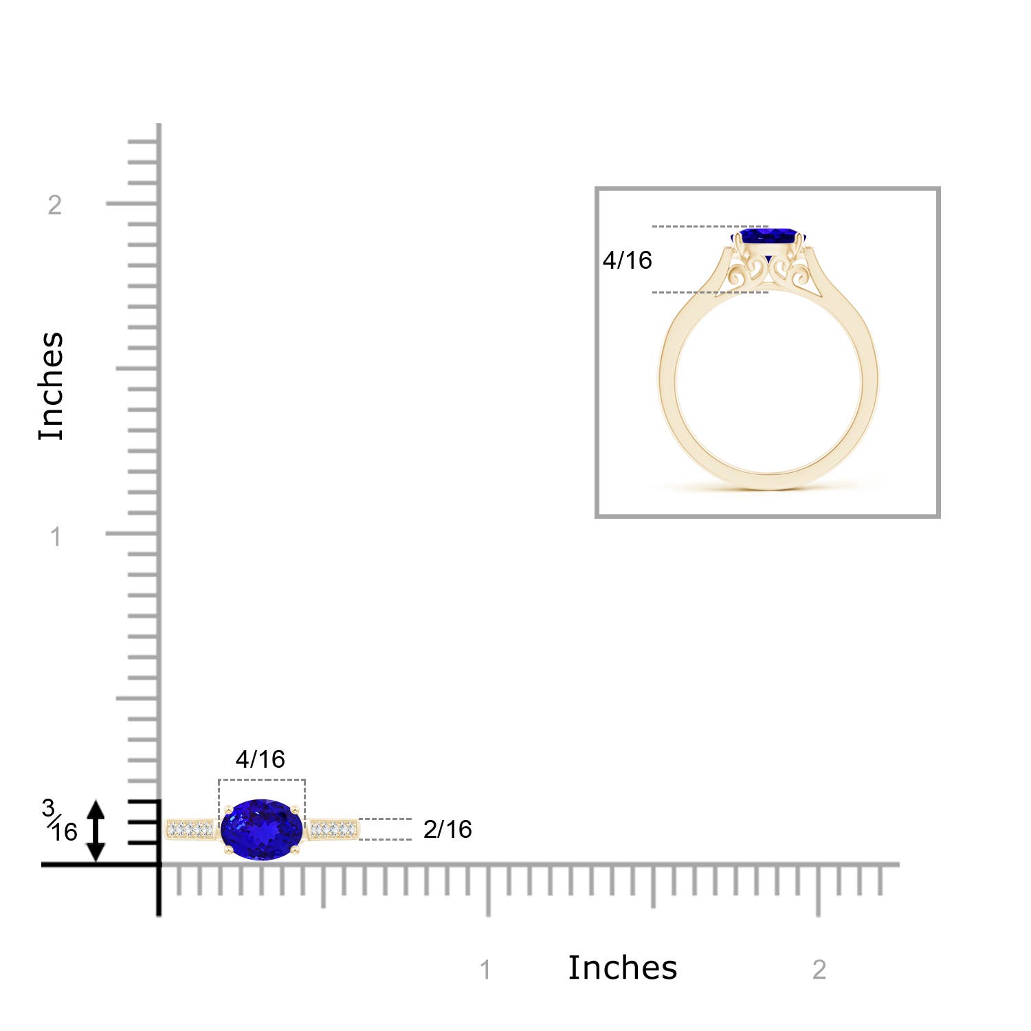 AAAA - Tanzanite / 0.92 CT / 14 KT Yellow Gold