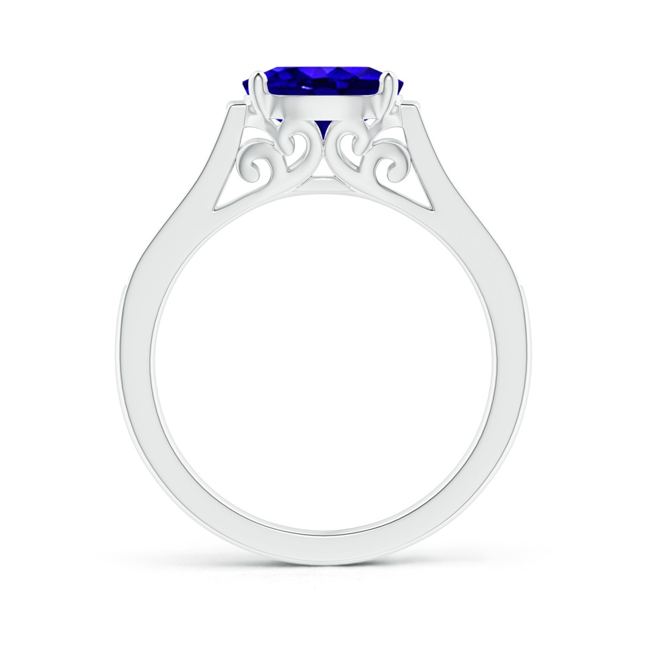 8x6mm AAAA East-West Oval Tanzanite Solitaire Ring with Diamonds in P950 Platinum product image