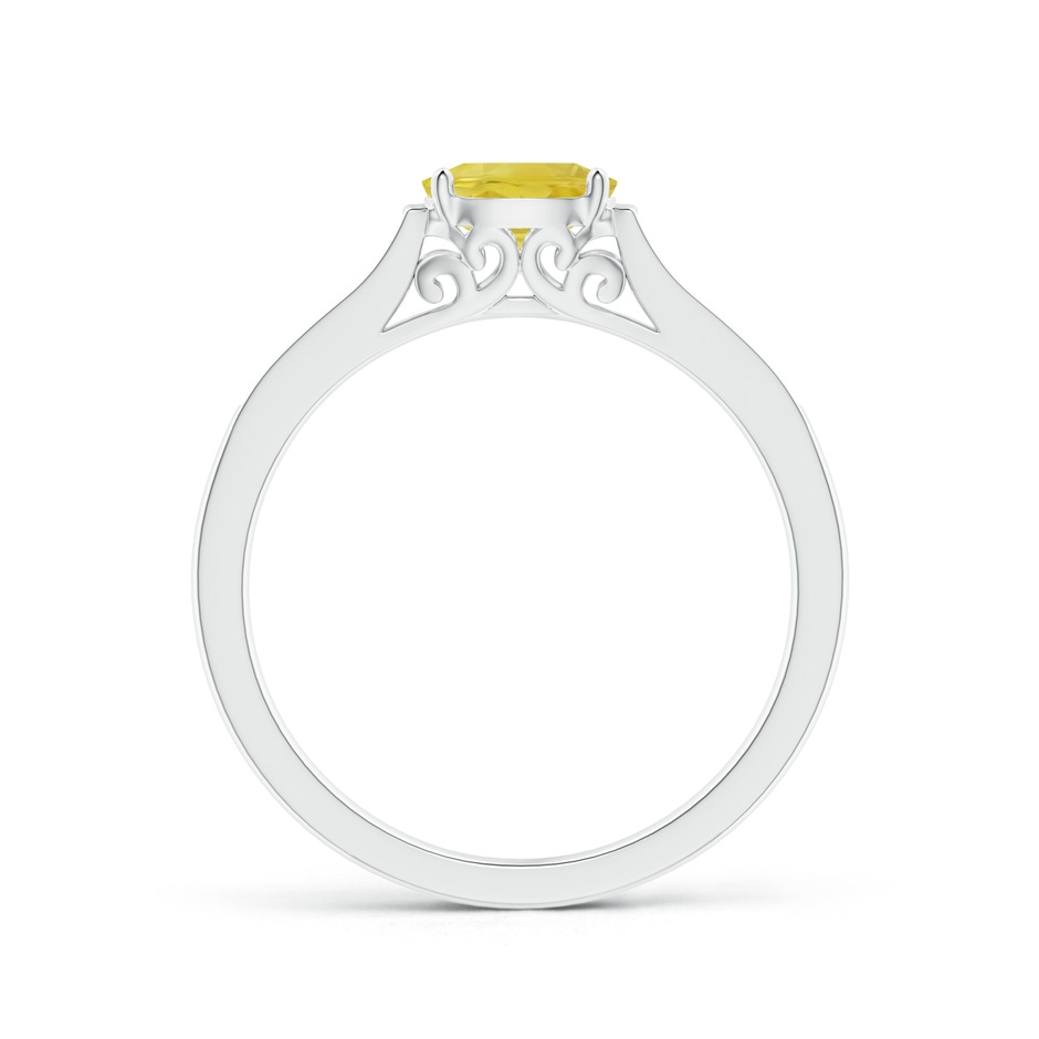 6x4mm A East West Oval Yellow Sapphire Solitaire Ring with Diamonds in P950 Platinum side 1