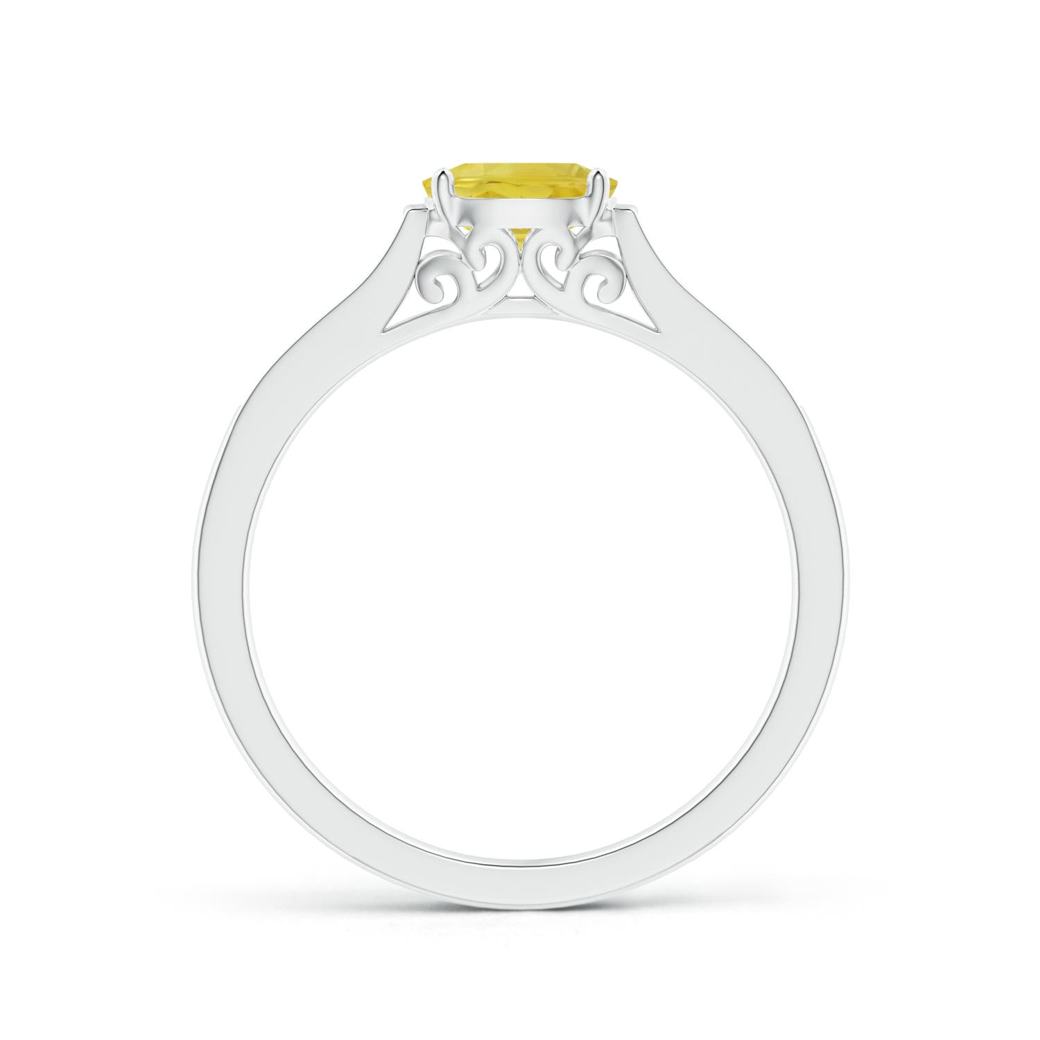 A - Yellow Sapphire / 0.76 CT / 14 KT White Gold