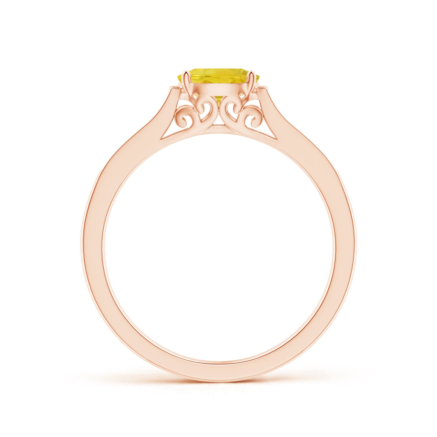 AA - Yellow Sapphire / 0.76 CT / 14 KT Rose Gold