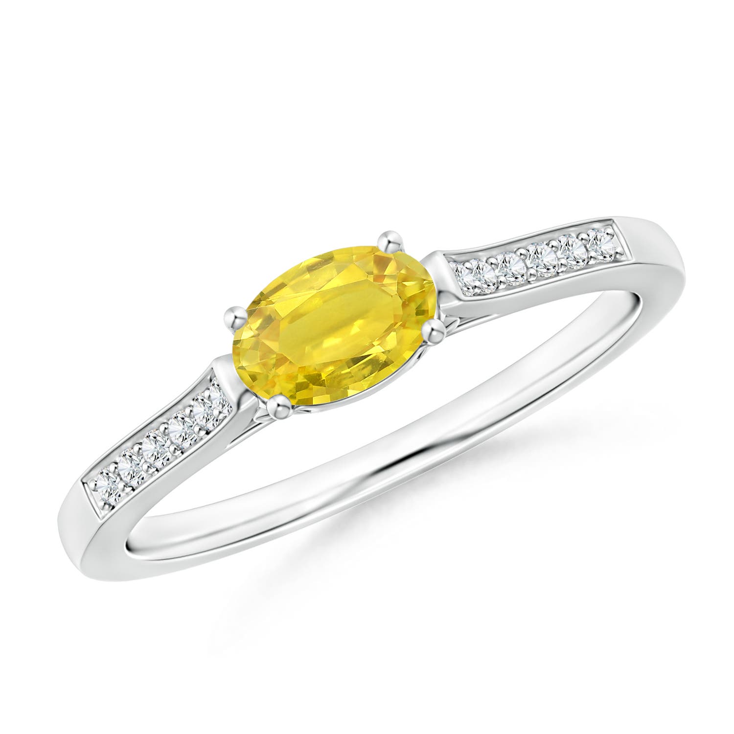 AA - Yellow Sapphire / 0.76 CT / 14 KT White Gold