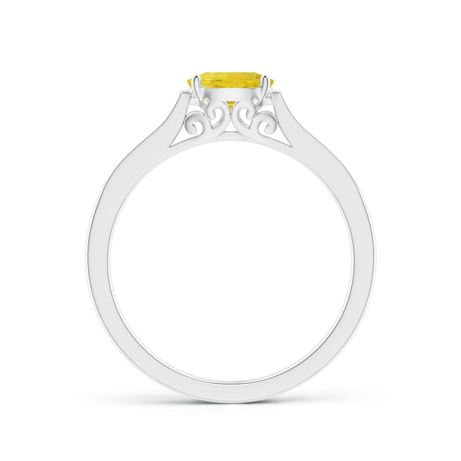 AA - Yellow Sapphire / 0.76 CT / 14 KT White Gold