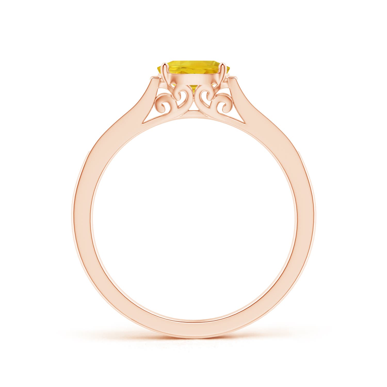 AAA - Yellow Sapphire / 0.76 CT / 14 KT Rose Gold