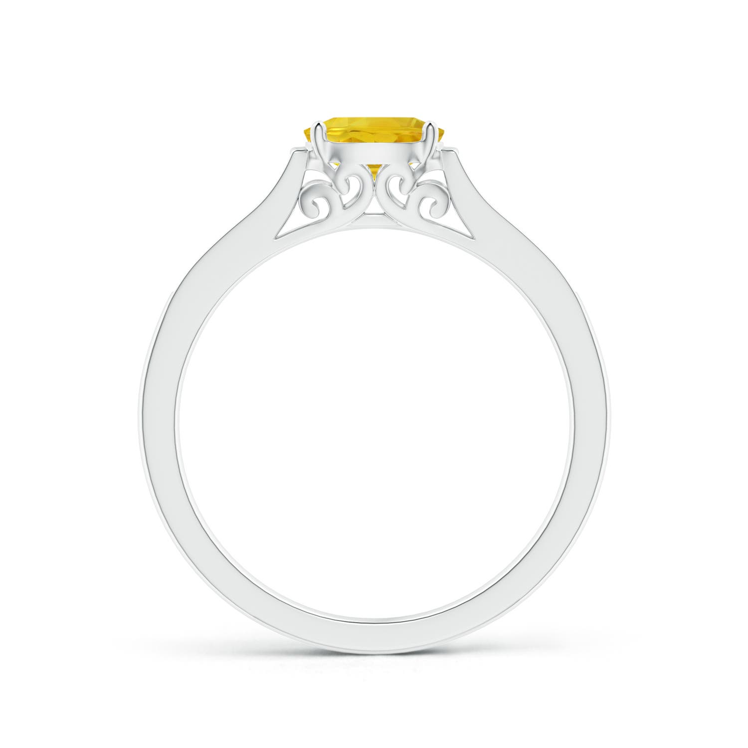 AAA - Yellow Sapphire / 0.76 CT / 14 KT White Gold