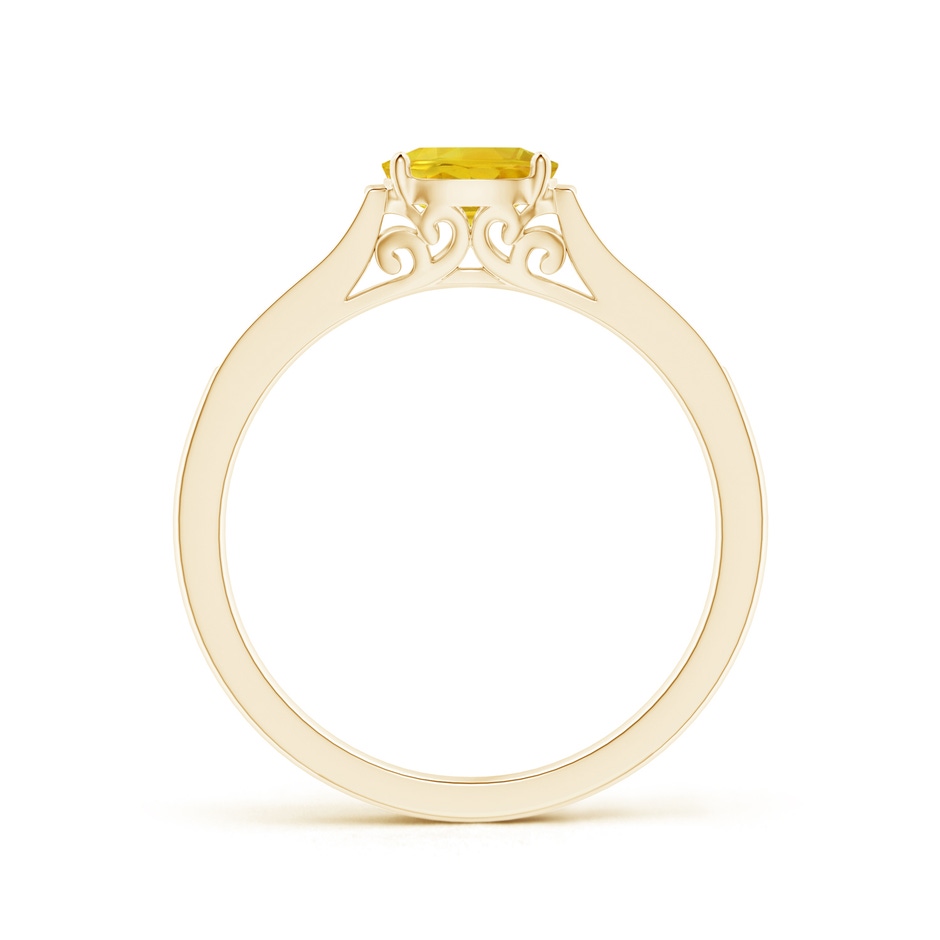 6x4mm AAA East West Oval Yellow Sapphire Solitaire Ring with Diamonds in Yellow Gold side 1
