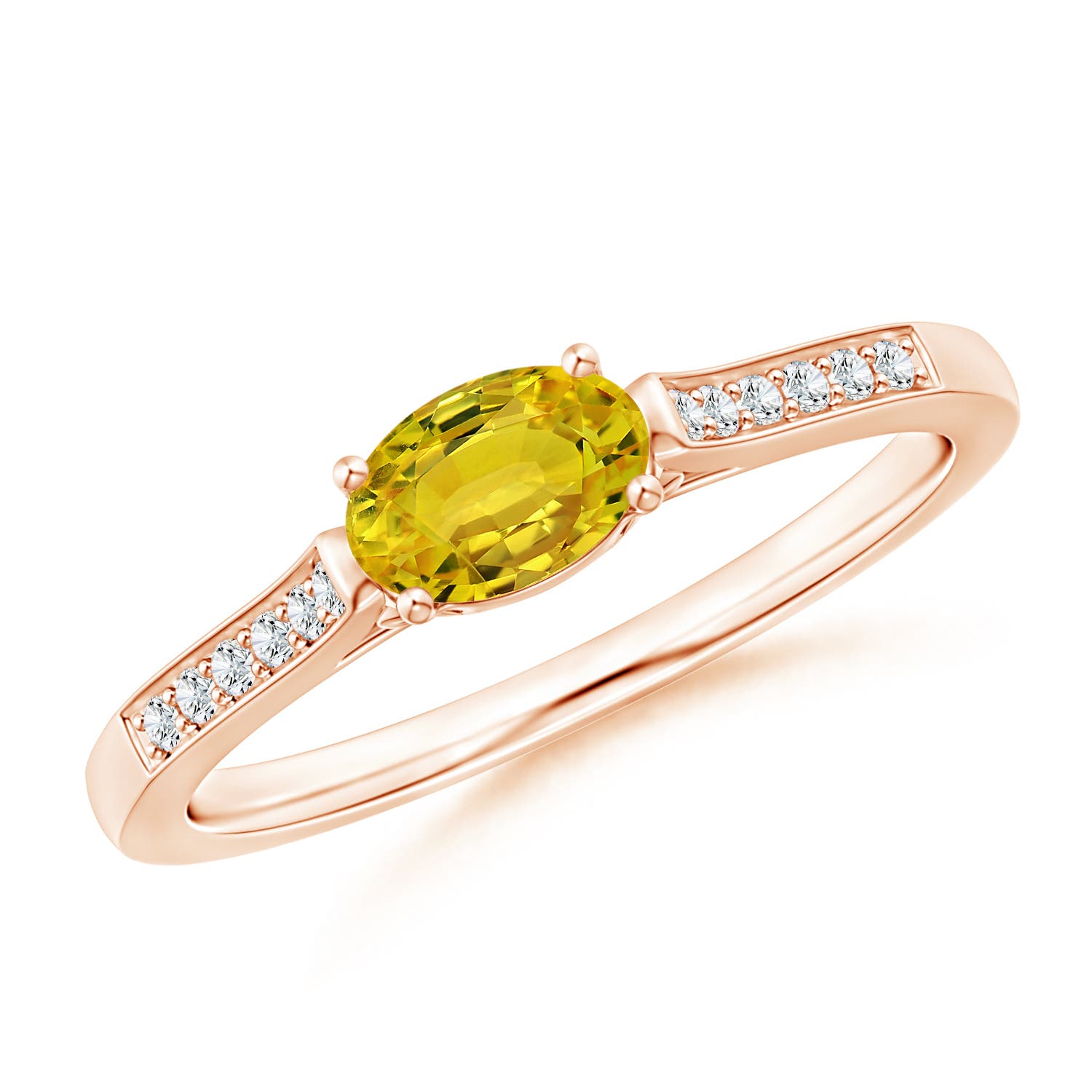 AAAA - Yellow Sapphire / 0.76 CT / 14 KT Rose Gold