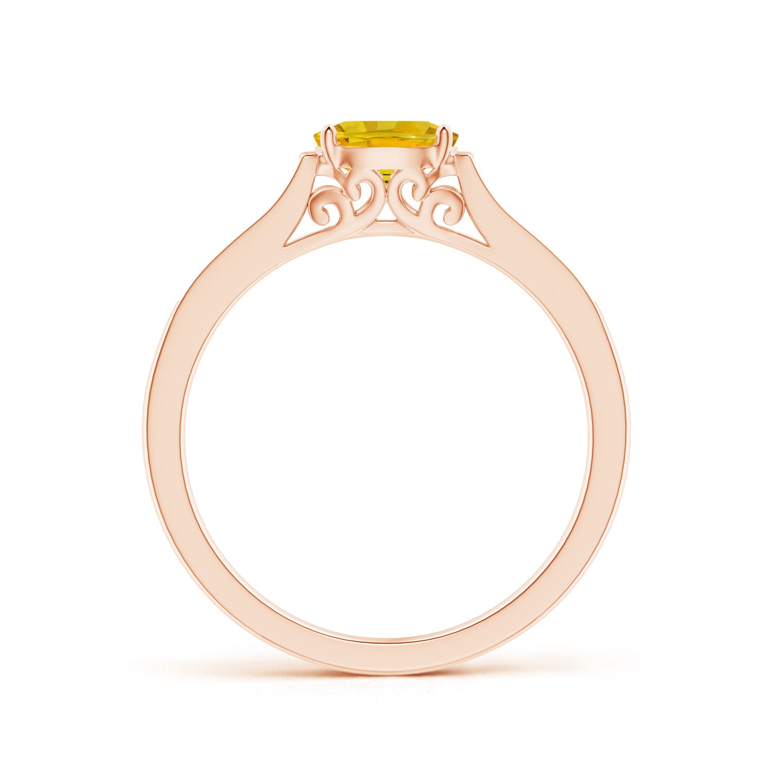 AAAA - Yellow Sapphire / 0.76 CT / 14 KT Rose Gold