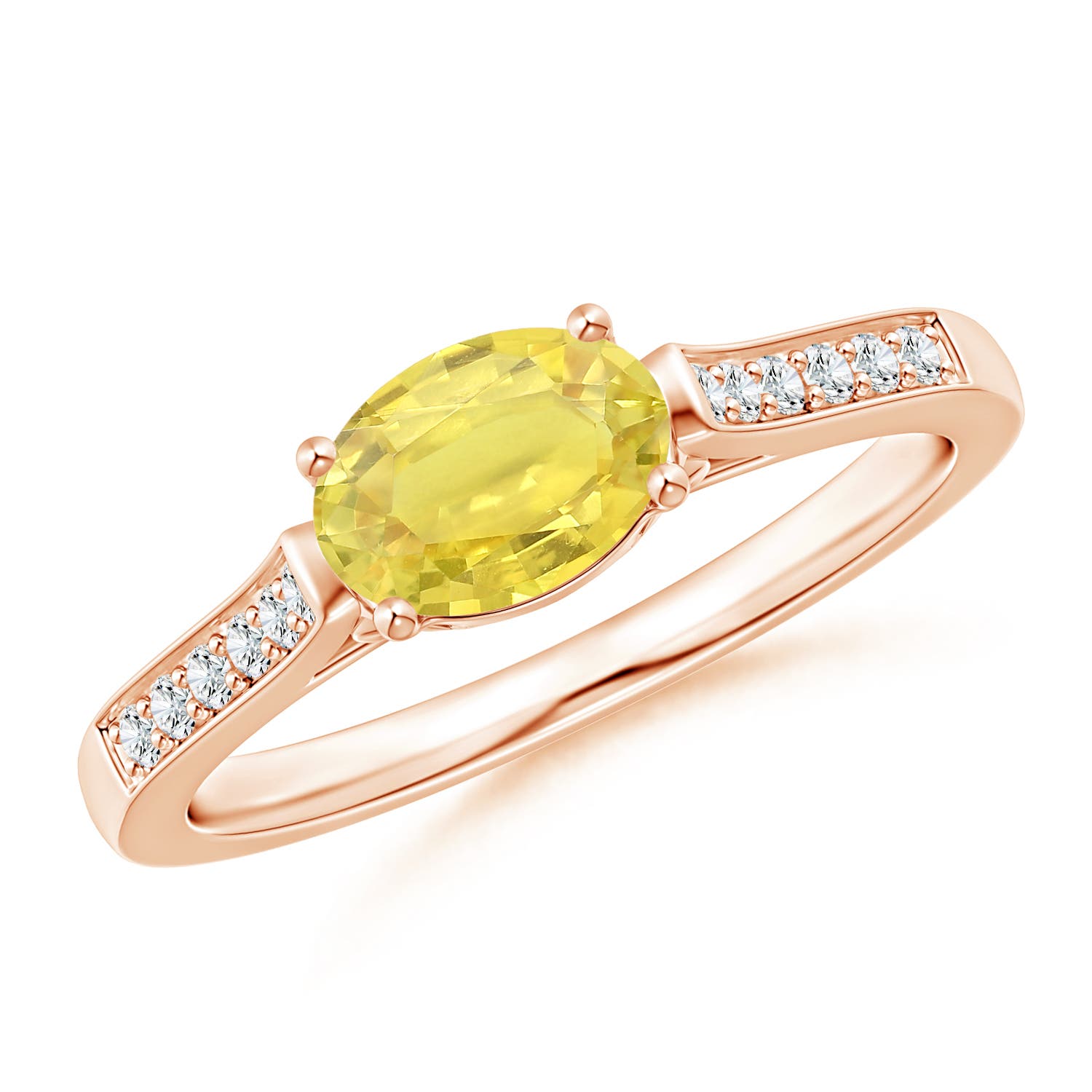 A - Yellow Sapphire / 1.12 CT / 14 KT Rose Gold