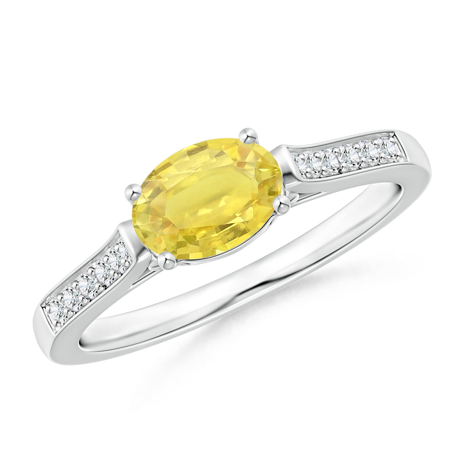 A - Yellow Sapphire / 1.12 CT / 14 KT White Gold