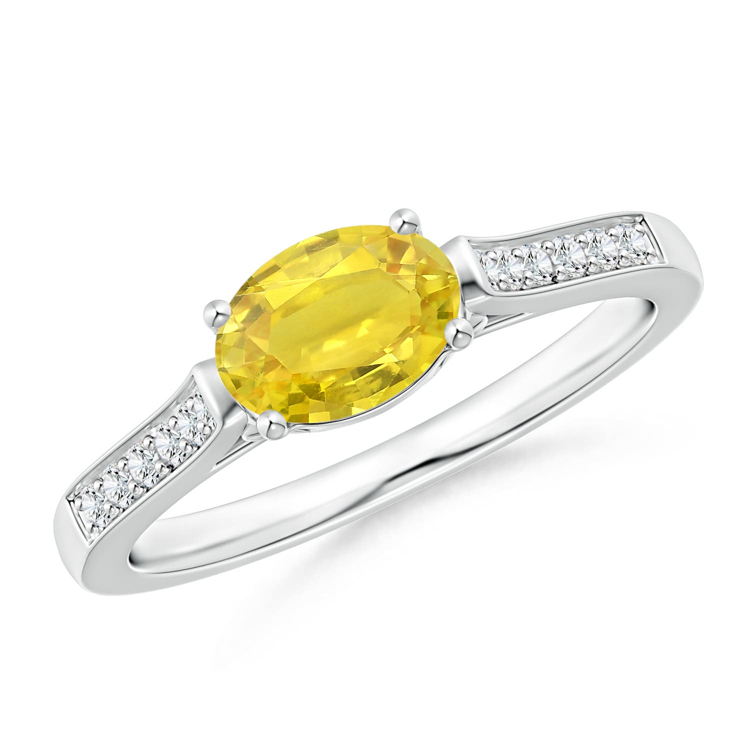 AA - Yellow Sapphire / 1.12 CT / 14 KT White Gold