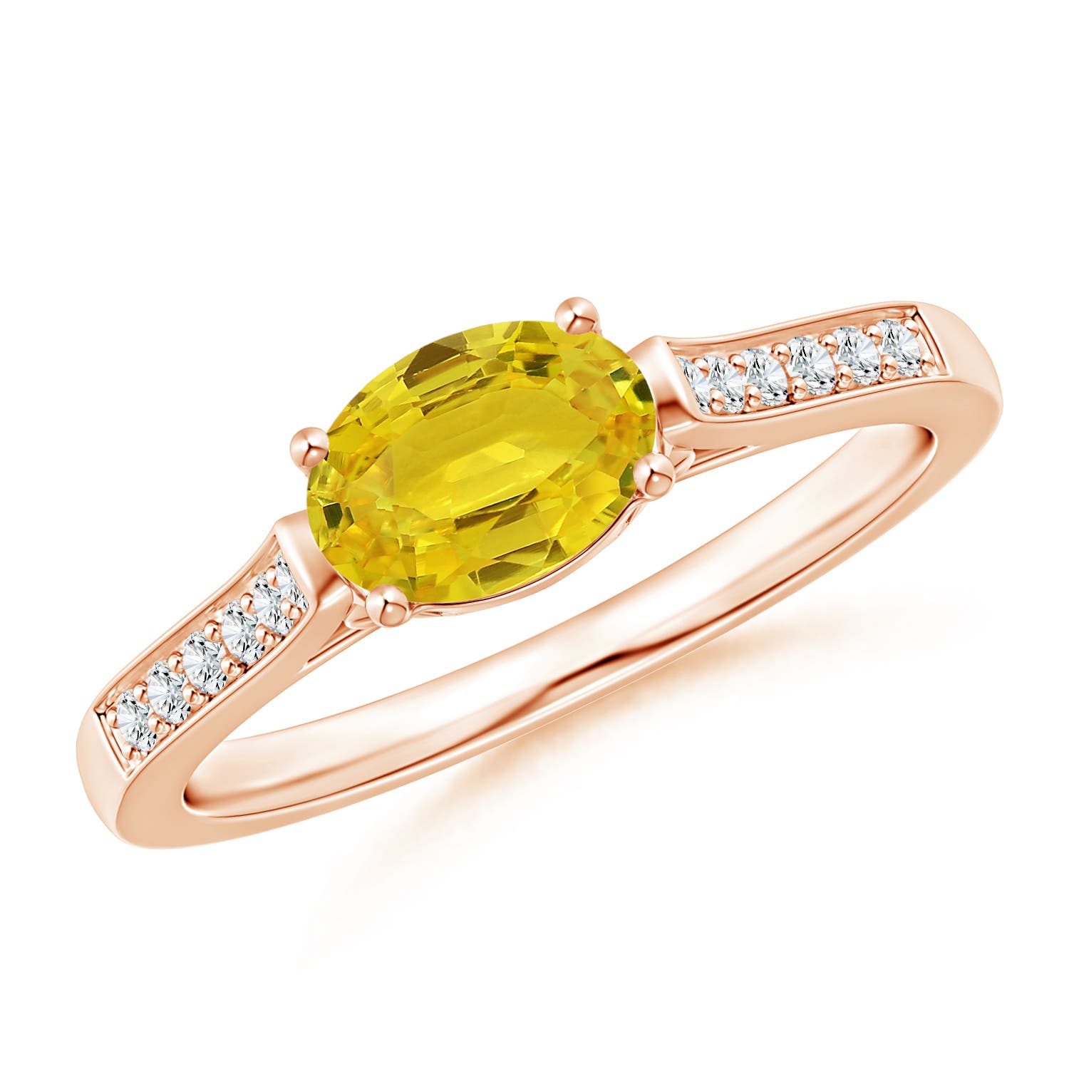 AAA - Yellow Sapphire / 1.12 CT / 14 KT Rose Gold