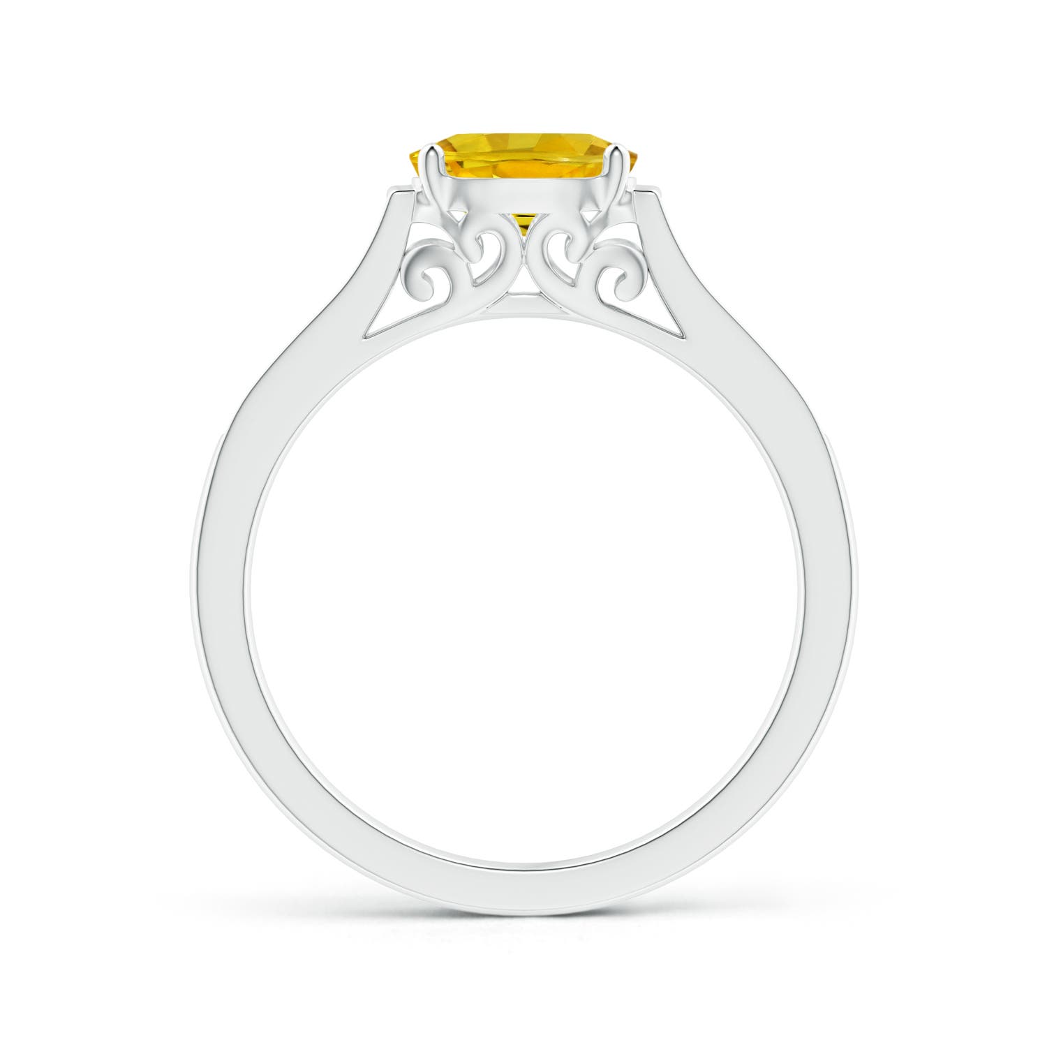 AAAA - Yellow Sapphire / 1.12 CT / 14 KT White Gold