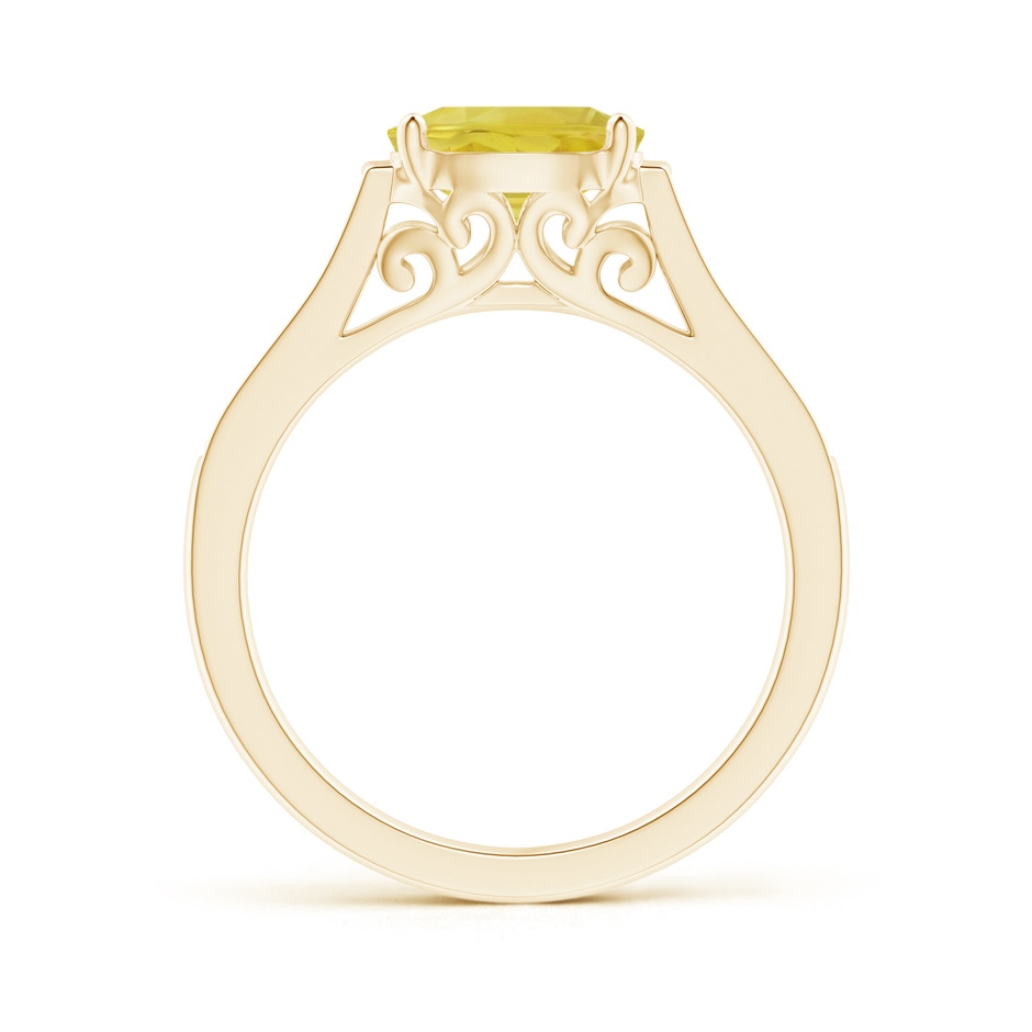 8x6mm A East West Oval Yellow Sapphire Solitaire Ring with Diamonds in Yellow Gold side 1