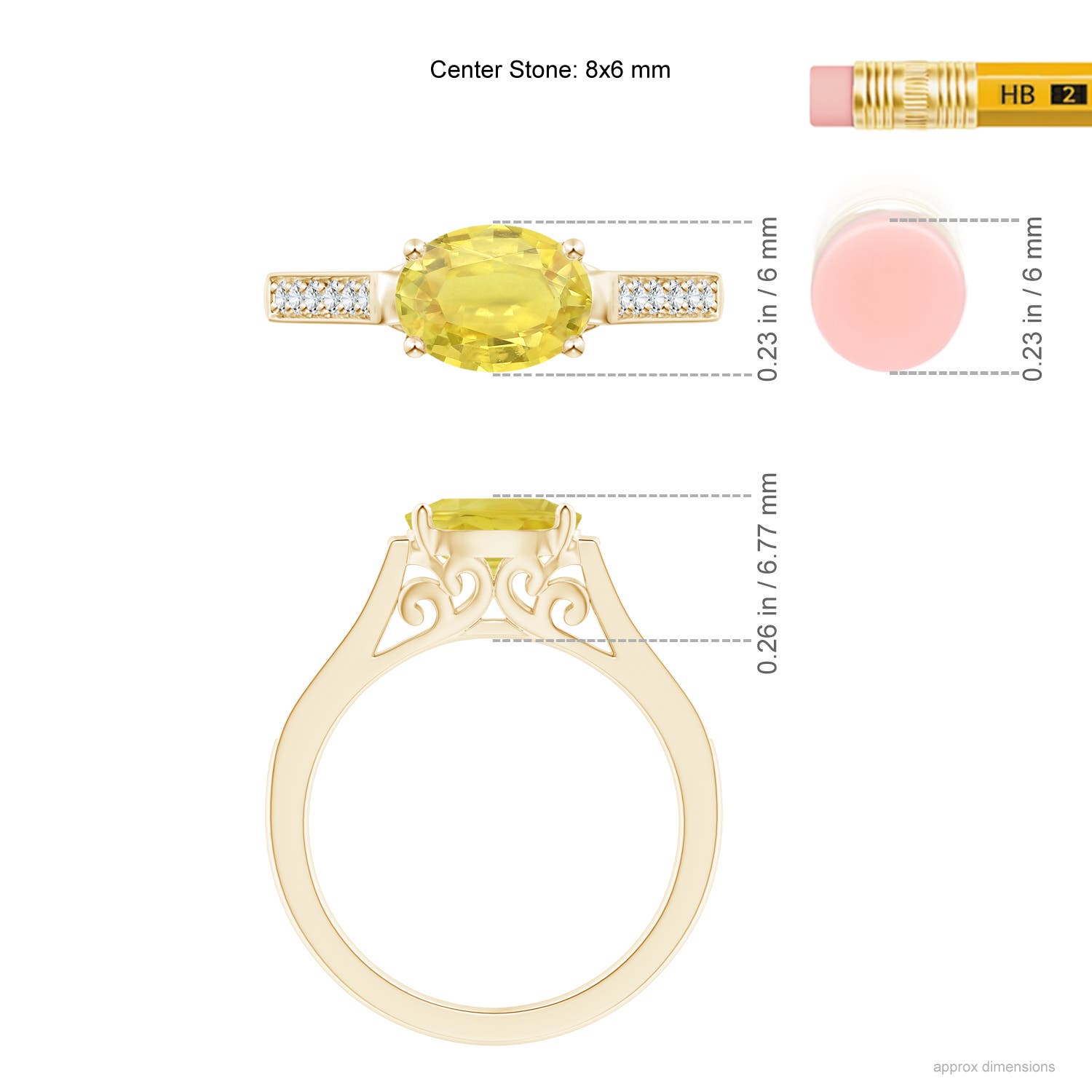 A - Yellow Sapphire / 1.64 CT / 14 KT Yellow Gold