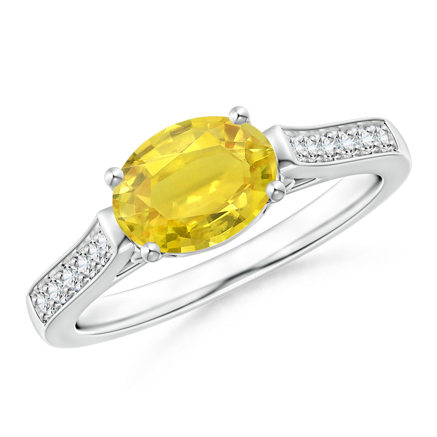 AA - Yellow Sapphire / 1.64 CT / 14 KT White Gold