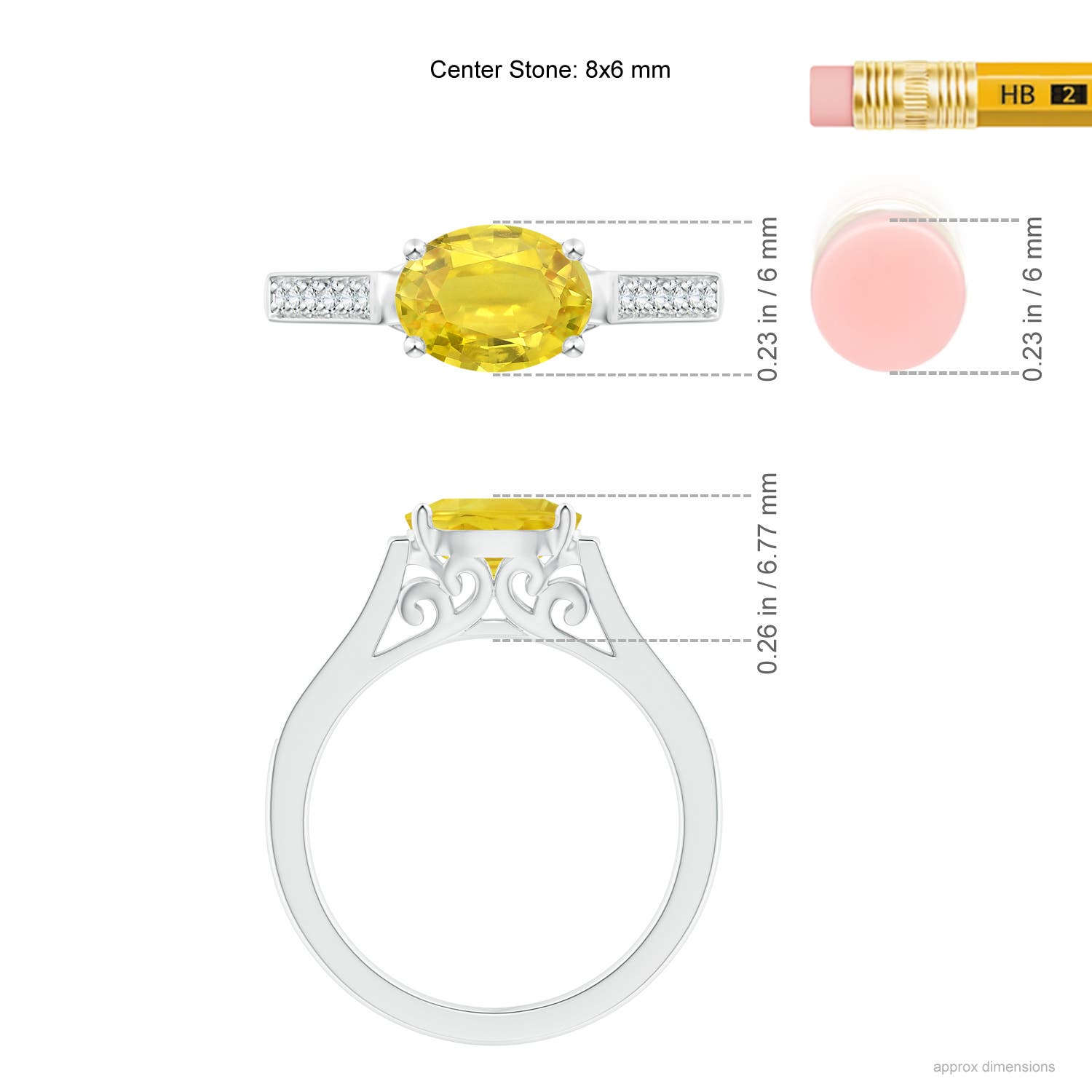 AA - Yellow Sapphire / 1.64 CT / 14 KT White Gold