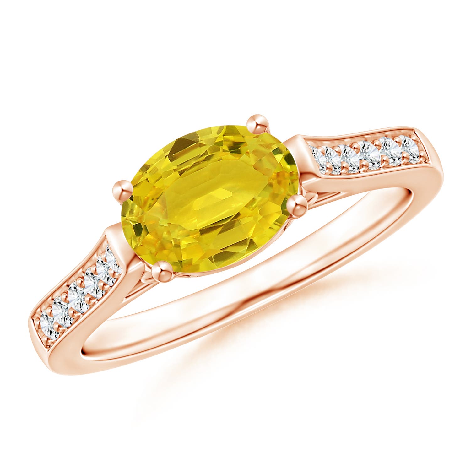 AAA - Yellow Sapphire / 1.64 CT / 14 KT Rose Gold