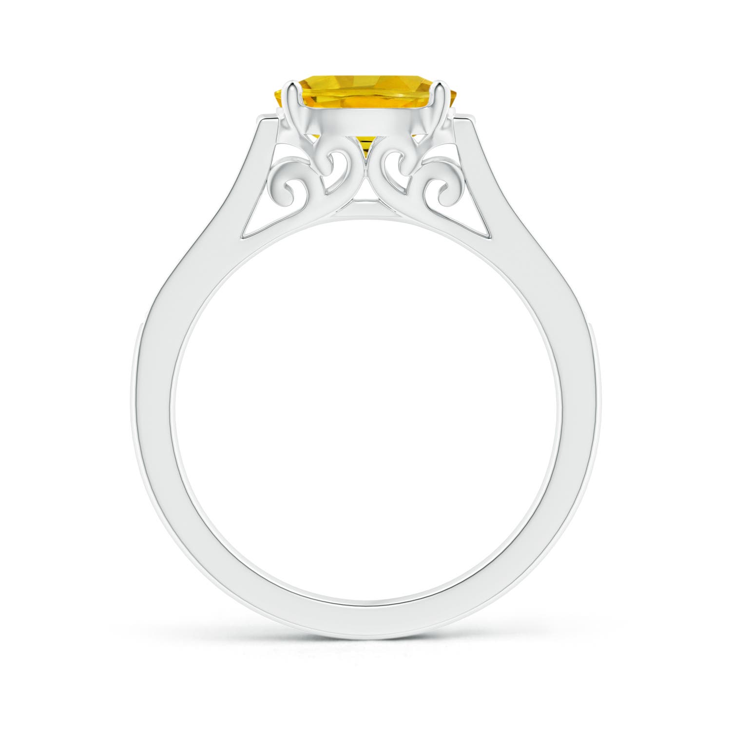 AAAA - Yellow Sapphire / 1.64 CT / 14 KT White Gold