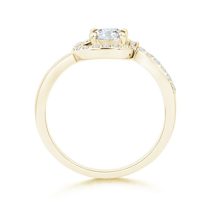 5mm GVS2 Solitaire Round Diamond Spiral Halo Engagement Ring in Yellow Gold side-1