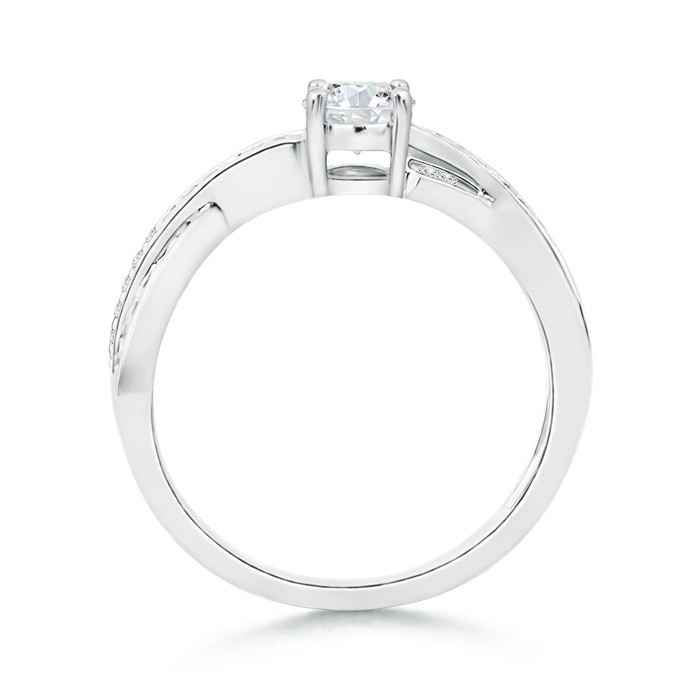 5mm GVS2 Solitaire Round Diamond Criss Cross Shank Ring in White Gold product image