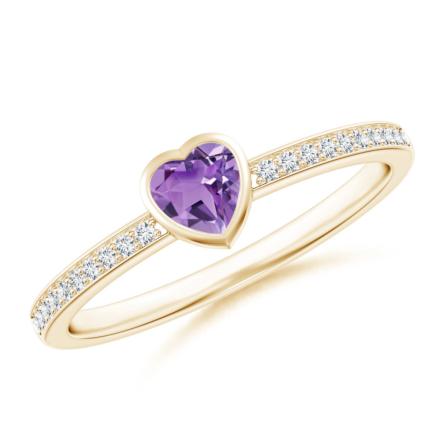 A - Amethyst / 0.3 CT / 14 KT Yellow Gold