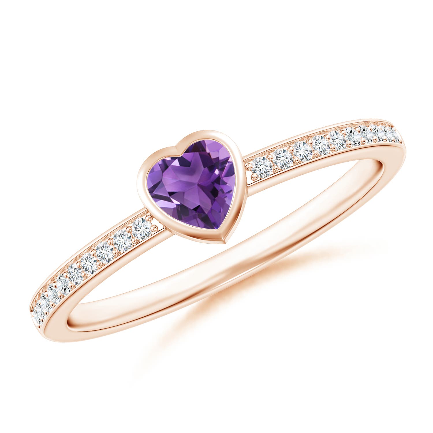 AAA - Amethyst / 0.3 CT / 14 KT Rose Gold