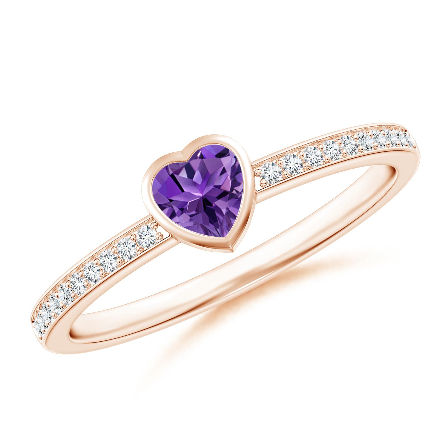 AAAA - Amethyst / 0.3 CT / 14 KT Rose Gold