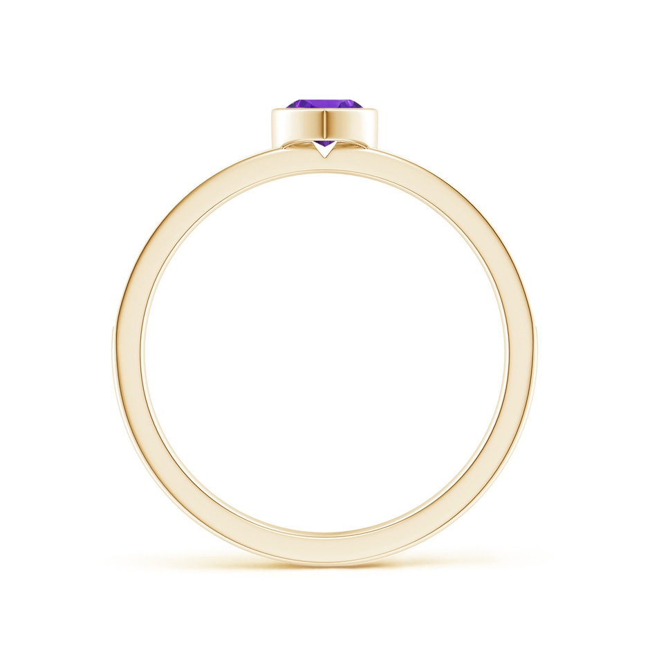 4mm AAAA Bezel Heart Amethyst Promise Ring with Diamond Accents in Yellow Gold side-1