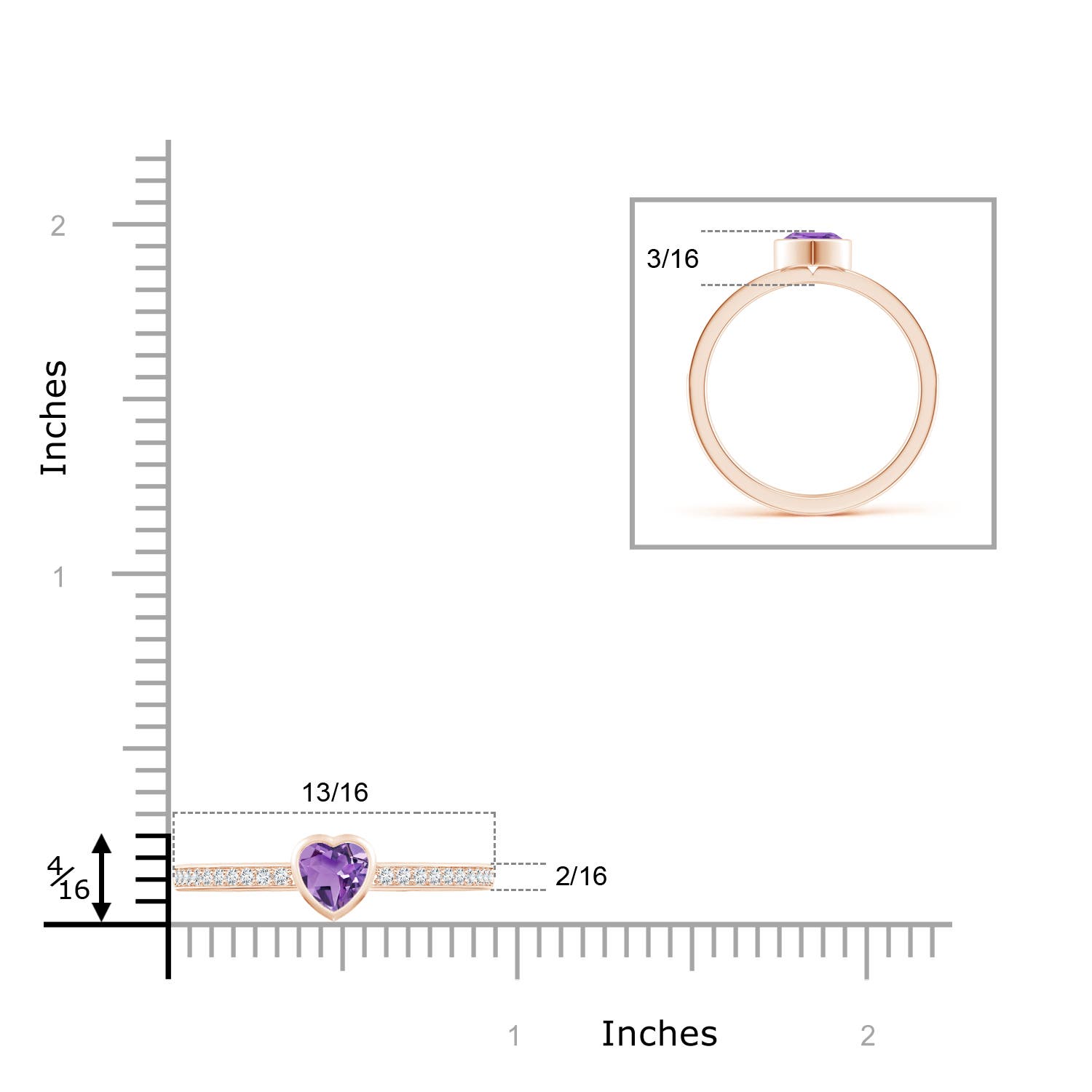 A - Amethyst / 0.46 CT / 14 KT Rose Gold