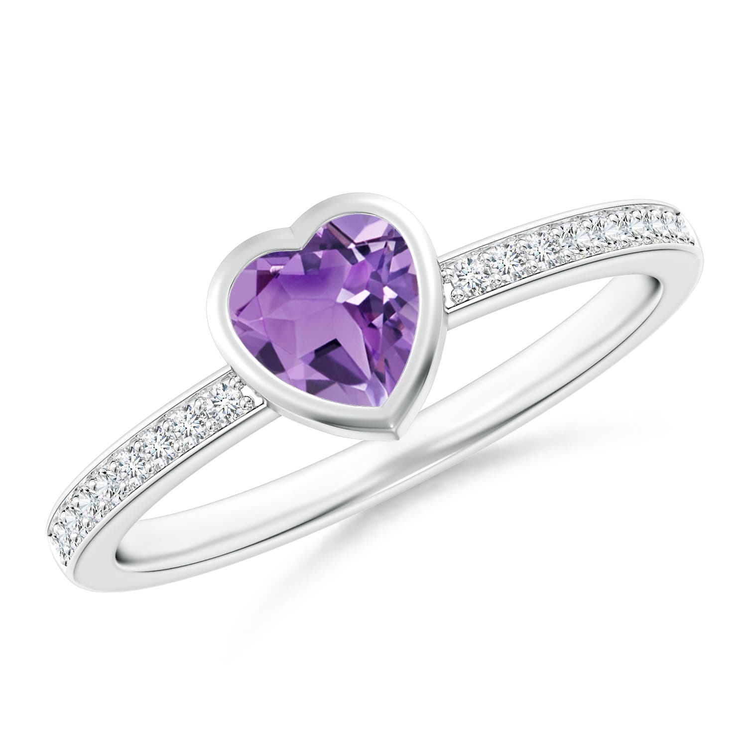 A - Amethyst / 0.46 CT / 14 KT White Gold