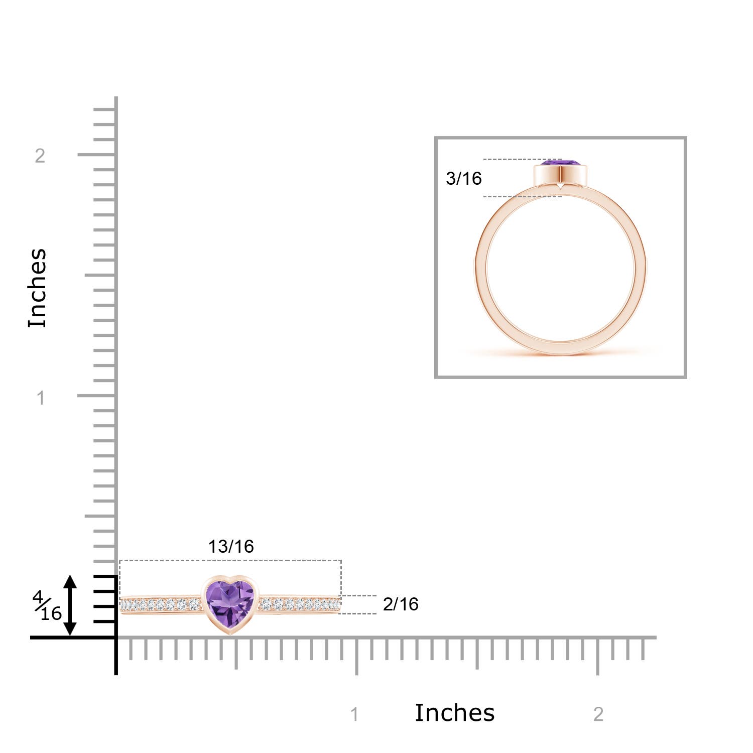 AA - Amethyst / 0.46 CT / 14 KT Rose Gold