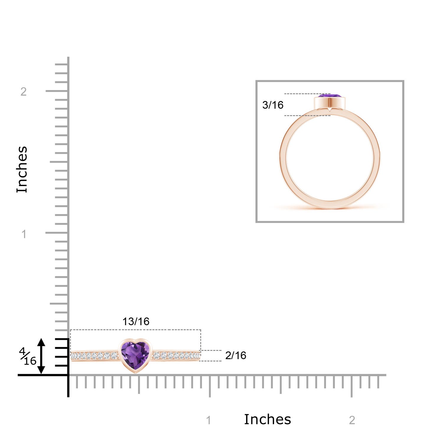 AAA - Amethyst / 0.46 CT / 14 KT Rose Gold