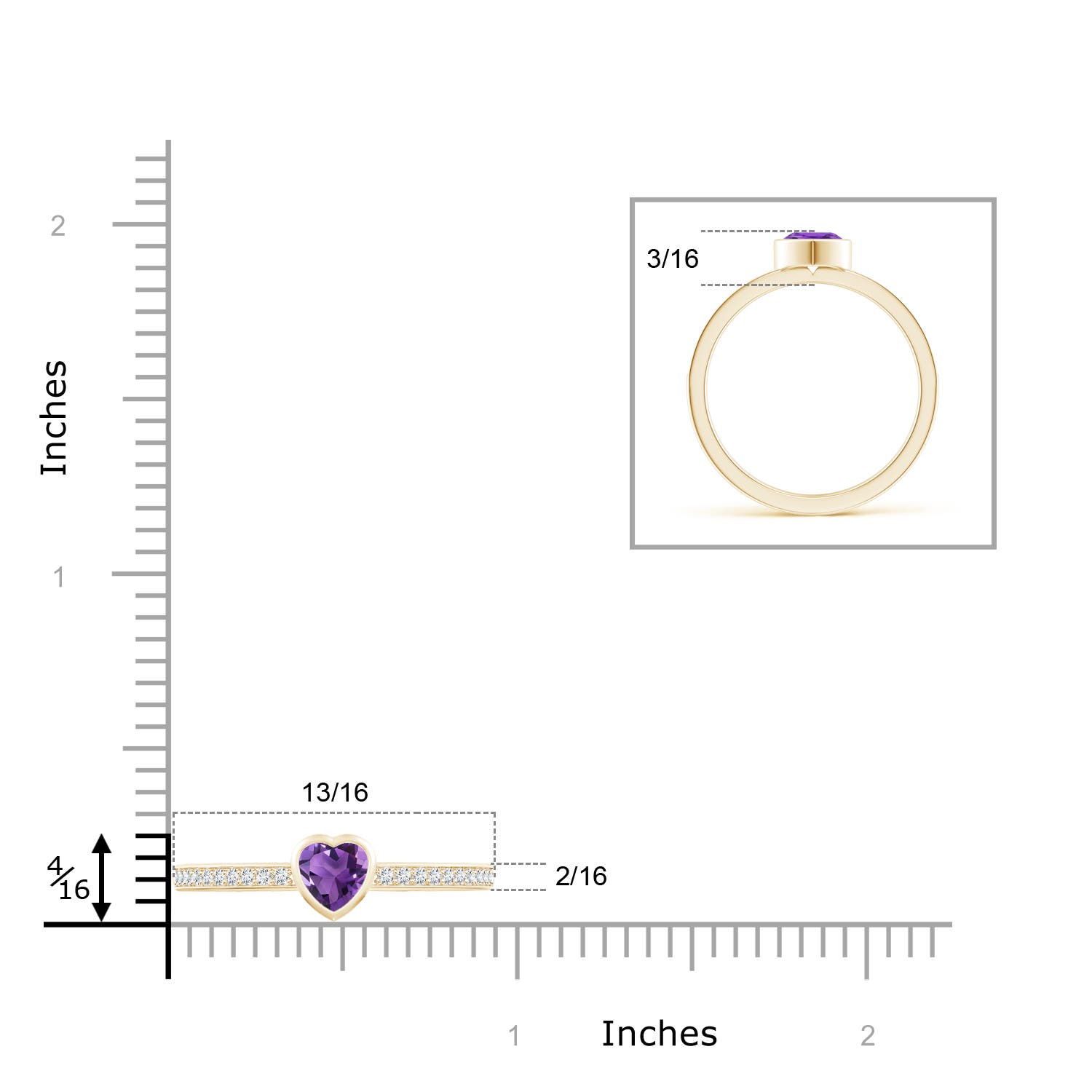 AAA - Amethyst / 0.46 CT / 14 KT Yellow Gold