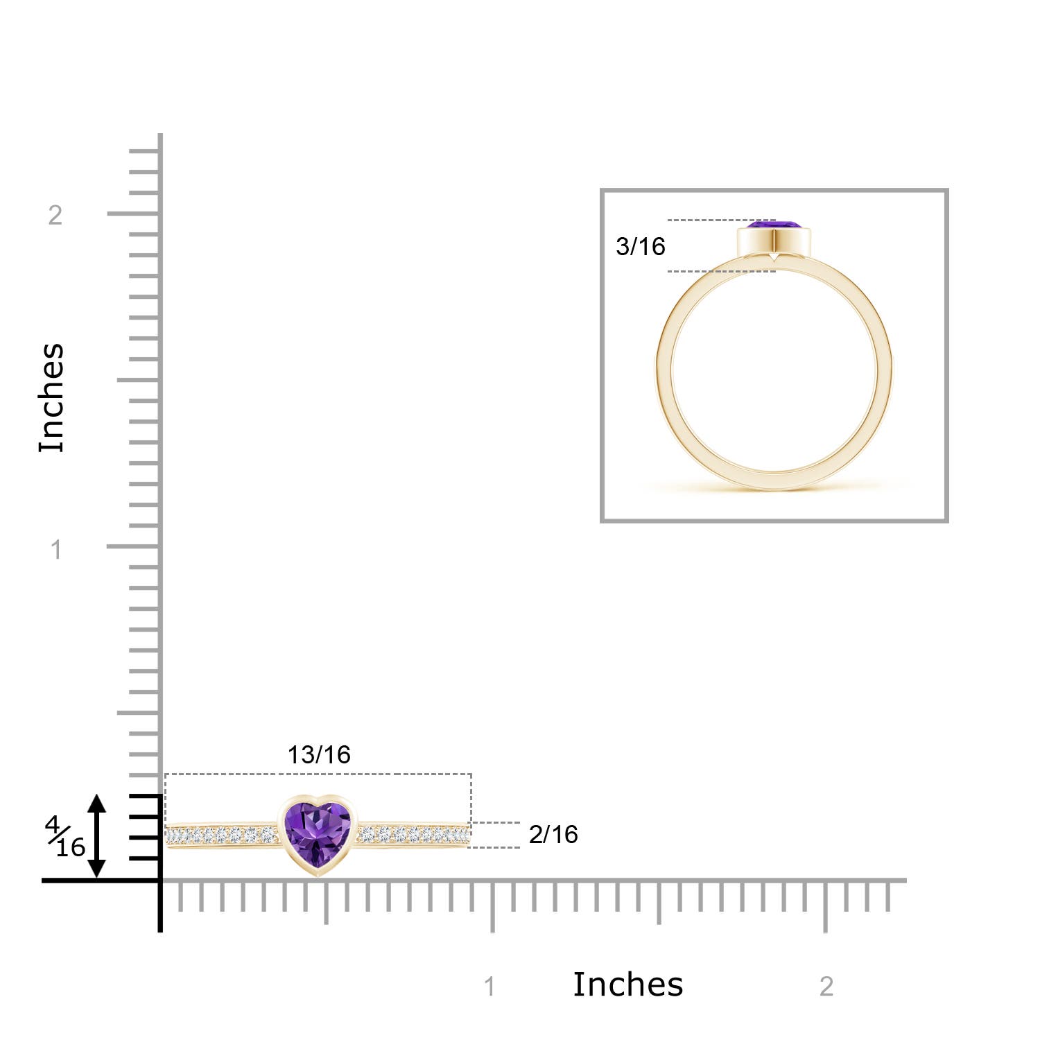 AAAA - Amethyst / 0.46 CT / 14 KT Yellow Gold