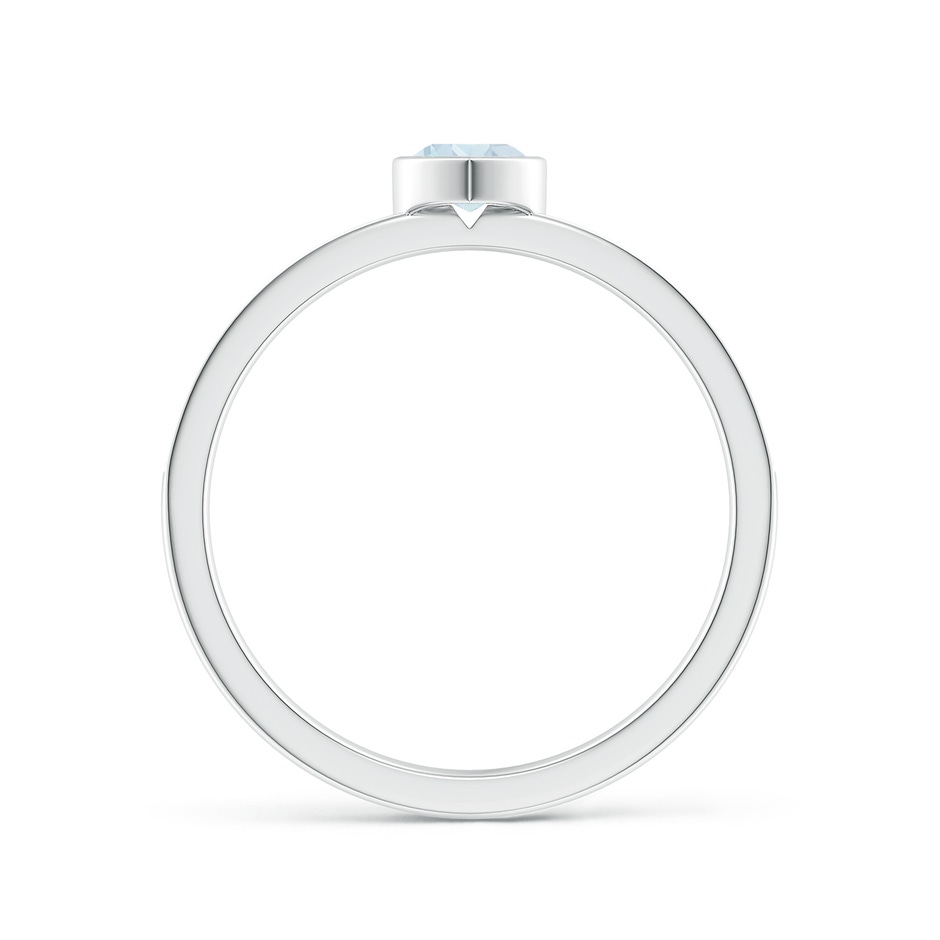 4mm A Bezel Heart Aquamarine Promise Ring with Diamond Accents in White Gold side-1