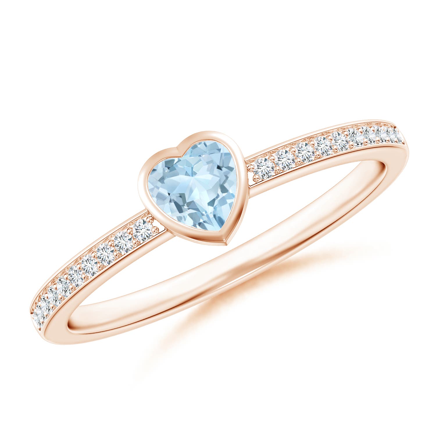 AA - Aquamarine / 0.3 CT / 14 KT Rose Gold