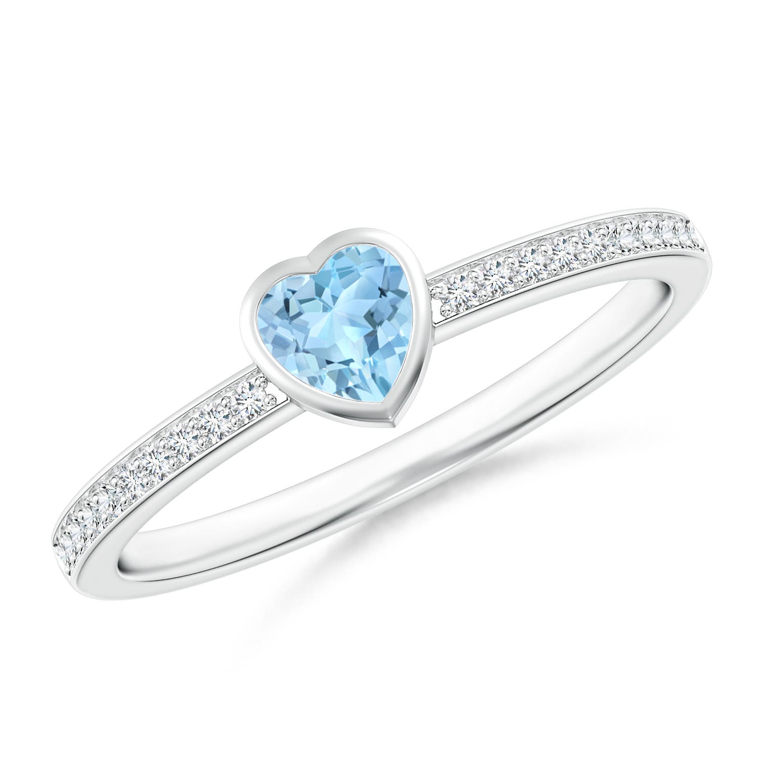 AAA - Aquamarine / 0.3 CT / 14 KT White Gold