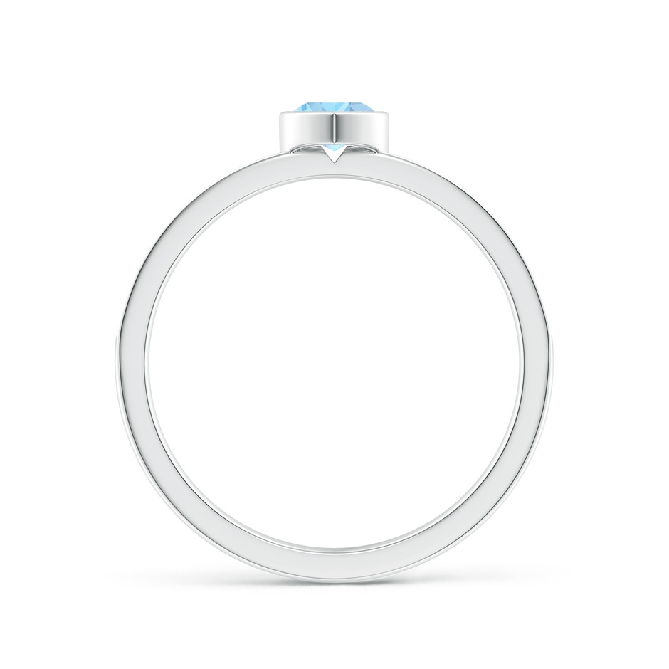 4mm AAA Bezel Heart Aquamarine Promise Ring with Diamond Accents in White Gold side-1
