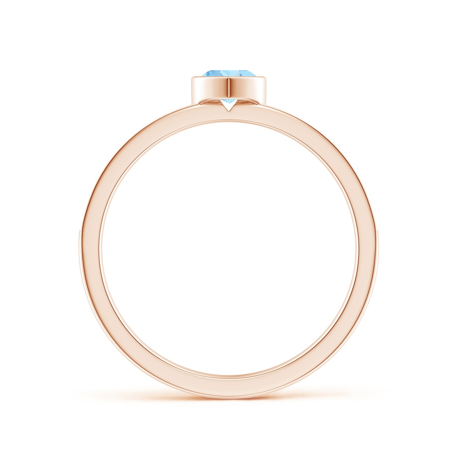 4mm AAAA Bezel Heart Aquamarine Promise Ring with Diamond Accents in Rose Gold side-1