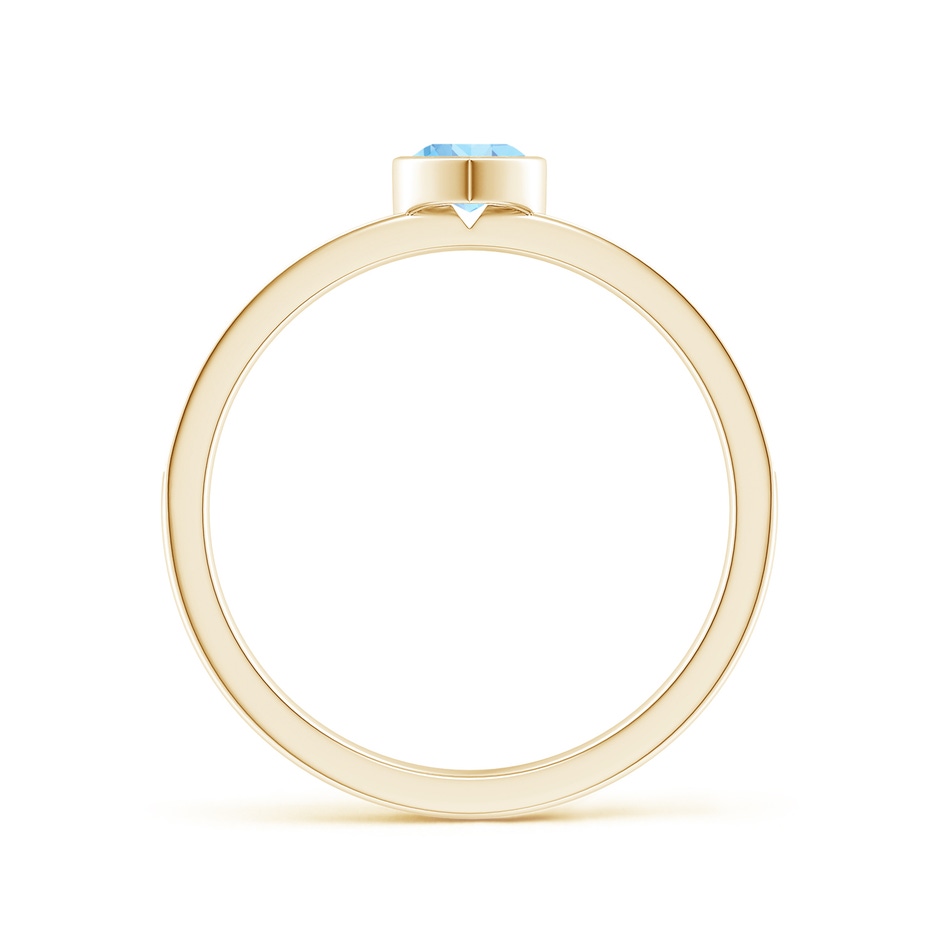 4mm AAAA Bezel Heart Aquamarine Promise Ring with Diamond Accents in Yellow Gold side-1