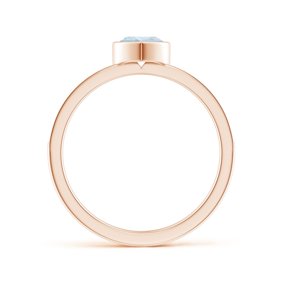 5mm A Bezel Heart Aquamarine Promise Ring with Diamond Accents in Rose Gold side-1
