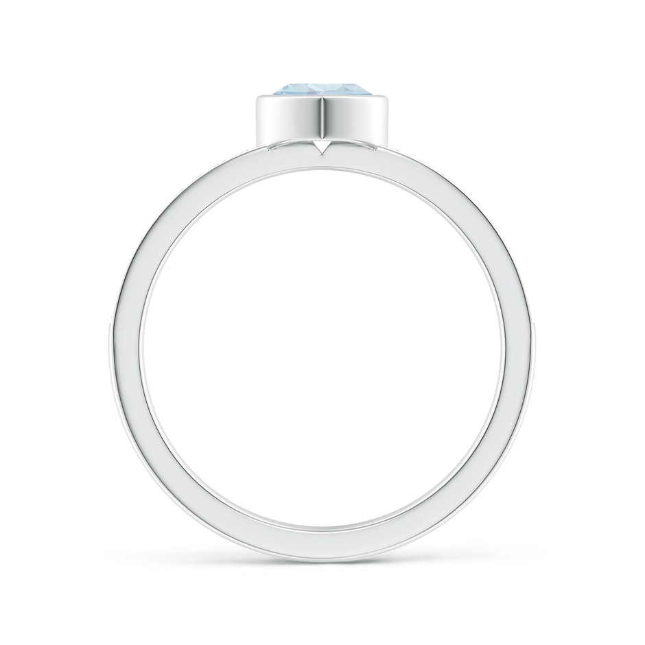 5mm A Bezel Heart Aquamarine Promise Ring with Diamond Accents in White Gold side-1