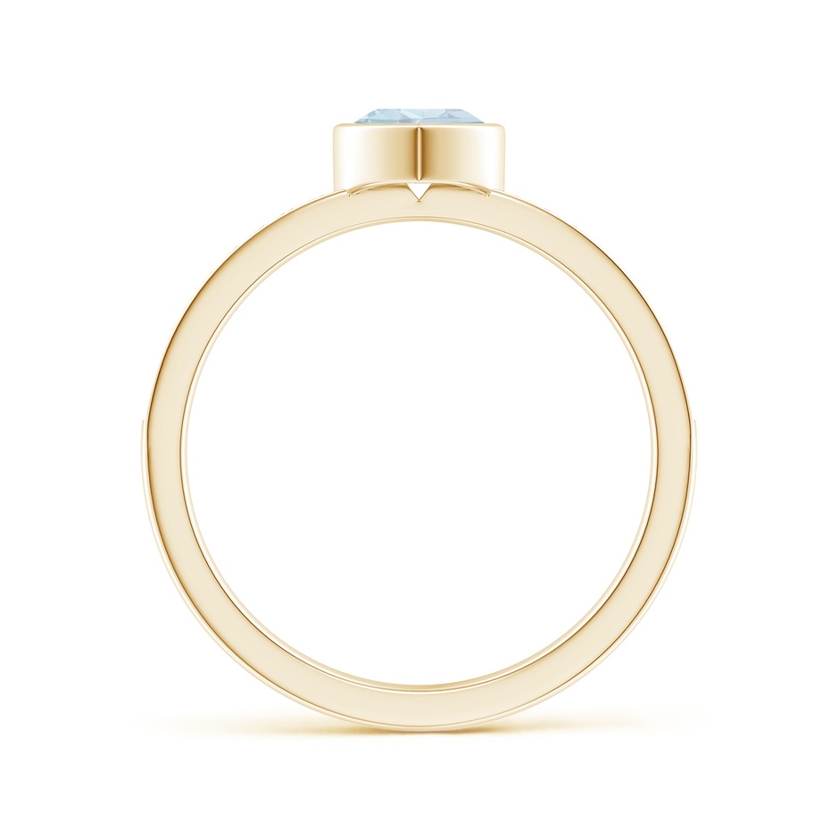5mm A Bezel Heart Aquamarine Promise Ring with Diamond Accents in Yellow Gold side-1