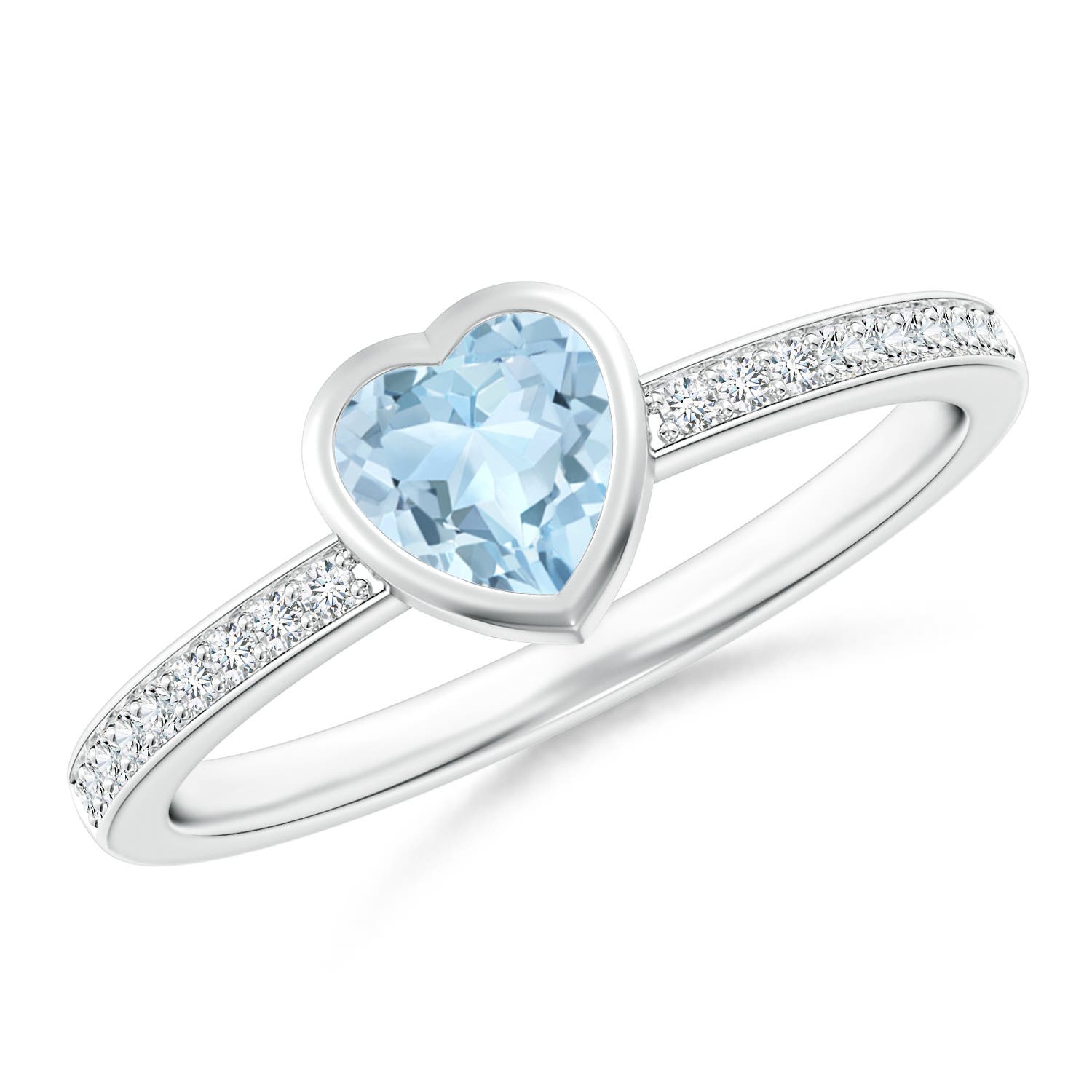 AA - Aquamarine / 0.46 CT / 14 KT White Gold