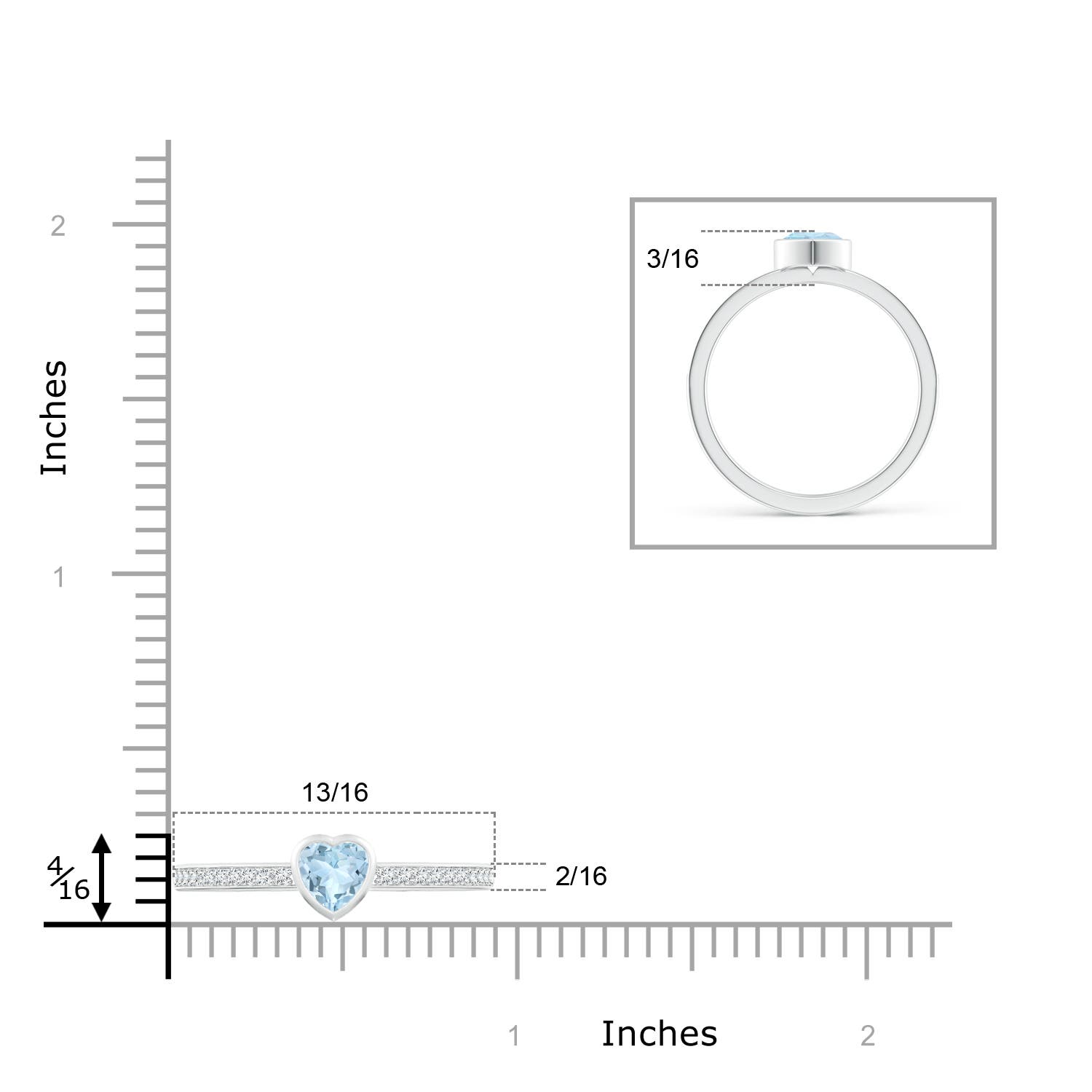 AA - Aquamarine / 0.46 CT / 14 KT White Gold