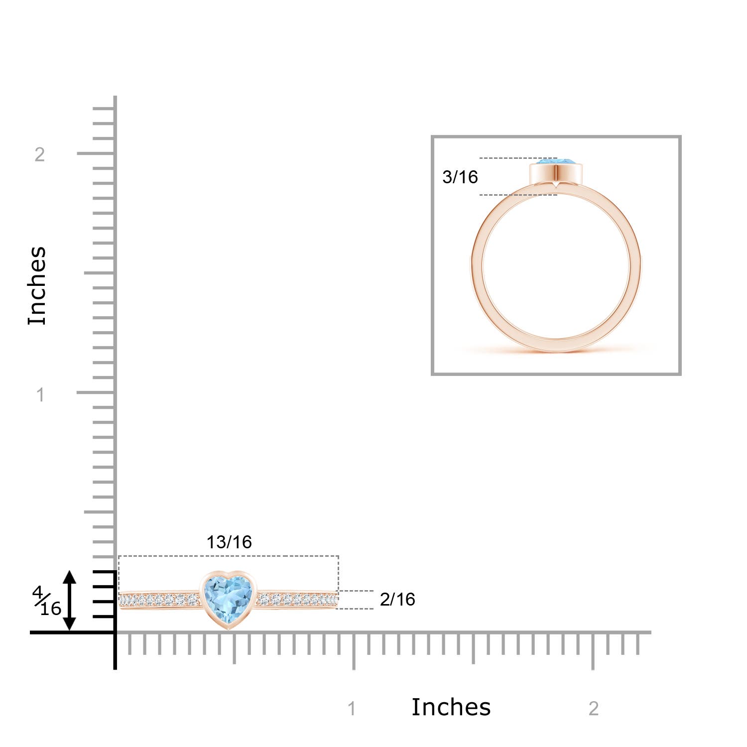 AAA - Aquamarine / 0.46 CT / 14 KT Rose Gold