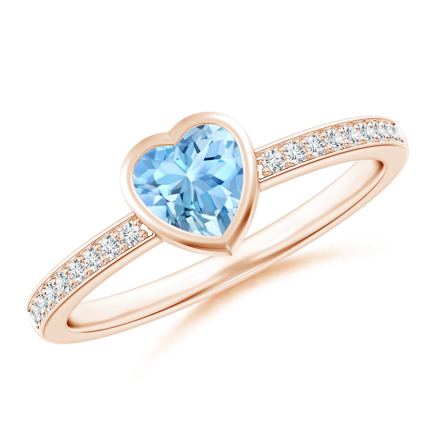 AAAA - Aquamarine / 0.46 CT / 14 KT Rose Gold