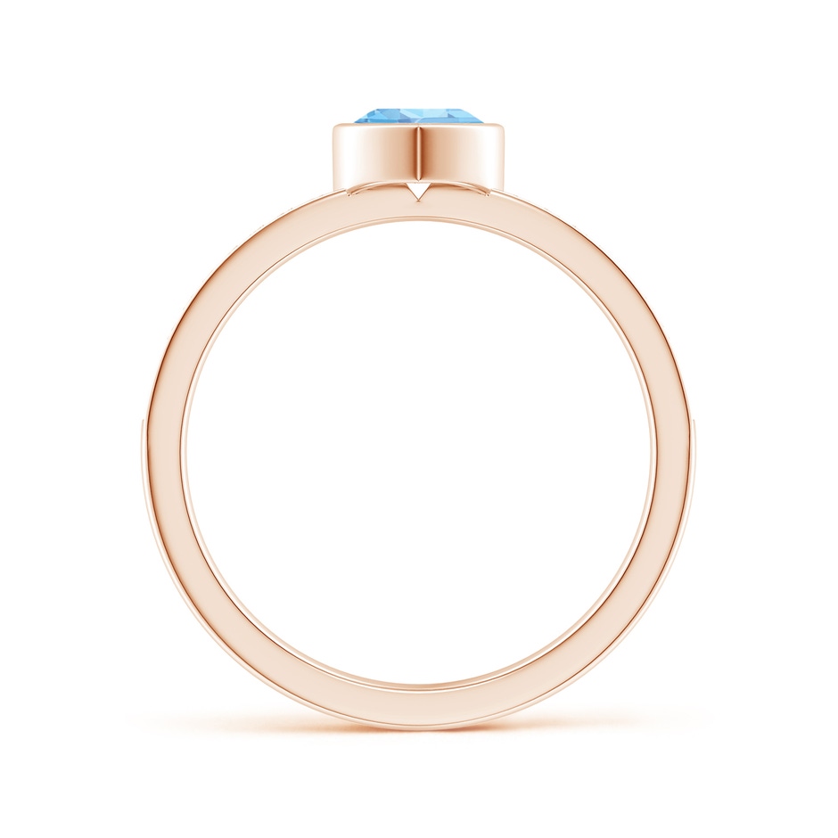 5mm AAAA Bezel Heart Aquamarine Promise Ring with Diamond Accents in Rose Gold side-1